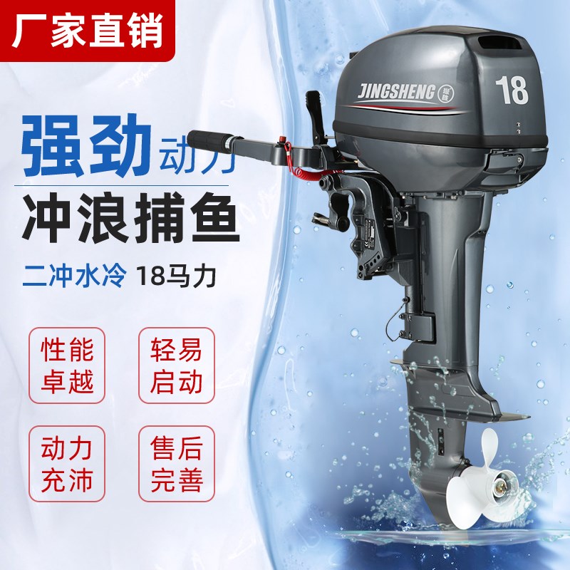速发璟胜船用船外机水冷二冲程18桨锋艇冲力舟螺旋马挂机推进器