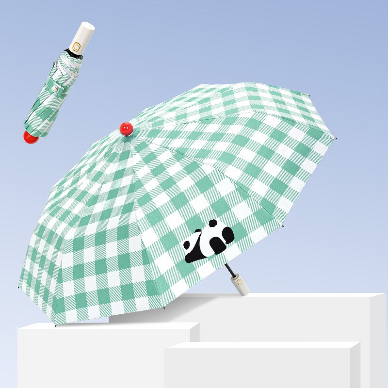 安珀格子全自动加大女晴雨两用雨伞折叠伞高级感防晒遮阳太阳伞