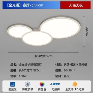 灯 严选 圆e形客厅灯奶油风护眼灯现代简约卧室吸顶灯无缝隙款
