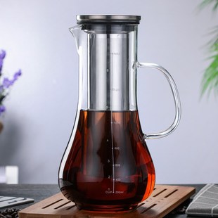 咖啡冷萃壶玻璃咖啡壶 2021b年现货美式 家用带硅胶密封冷萃分享