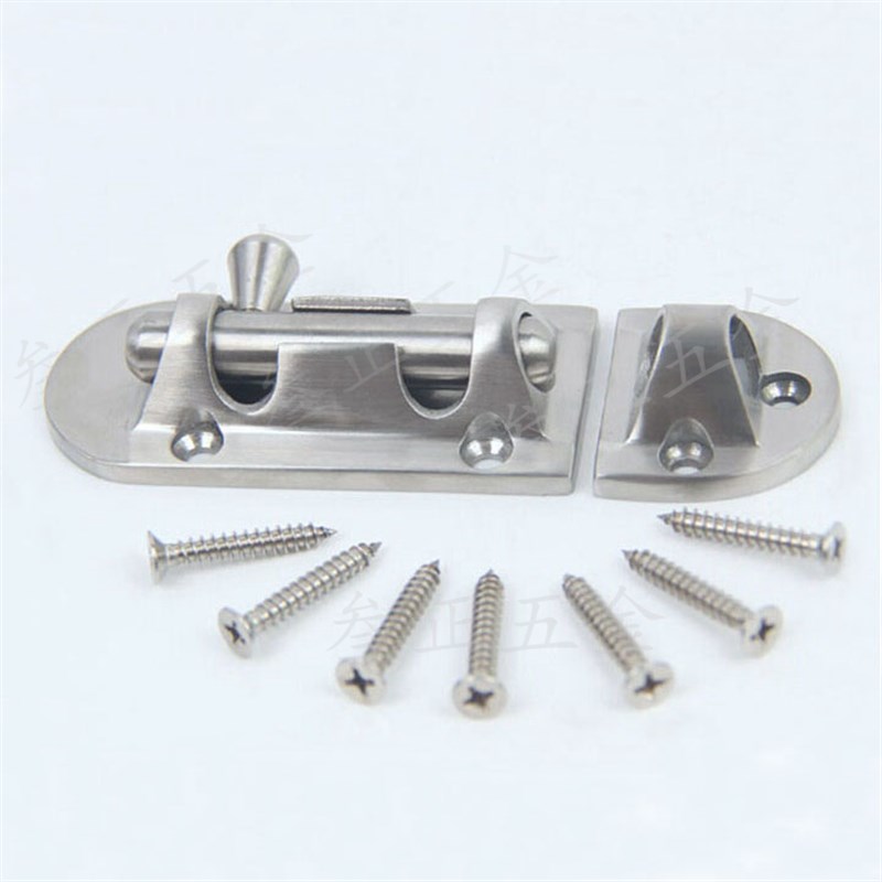 叁正插销锁加厚304不锈钢实心精铸插销4寸门栓大门防盗.门锁扣门