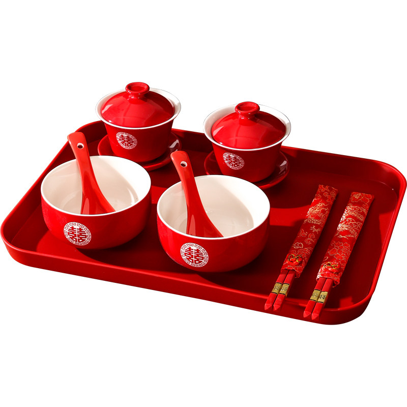 喜碗结婚对碗筷勺套m装红色一对陶瓷碗女方陪嫁专用饺子碗婚庆用,节庆用品/礼品,喜碗/敬茶杯,淘宝优惠券,粉丝福利购,淘宝优惠卷