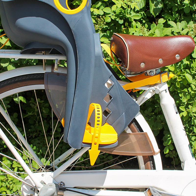 自行车山地车新款座椅宝骑折叠车宝宝后置带娃货架V快拆可调节脚