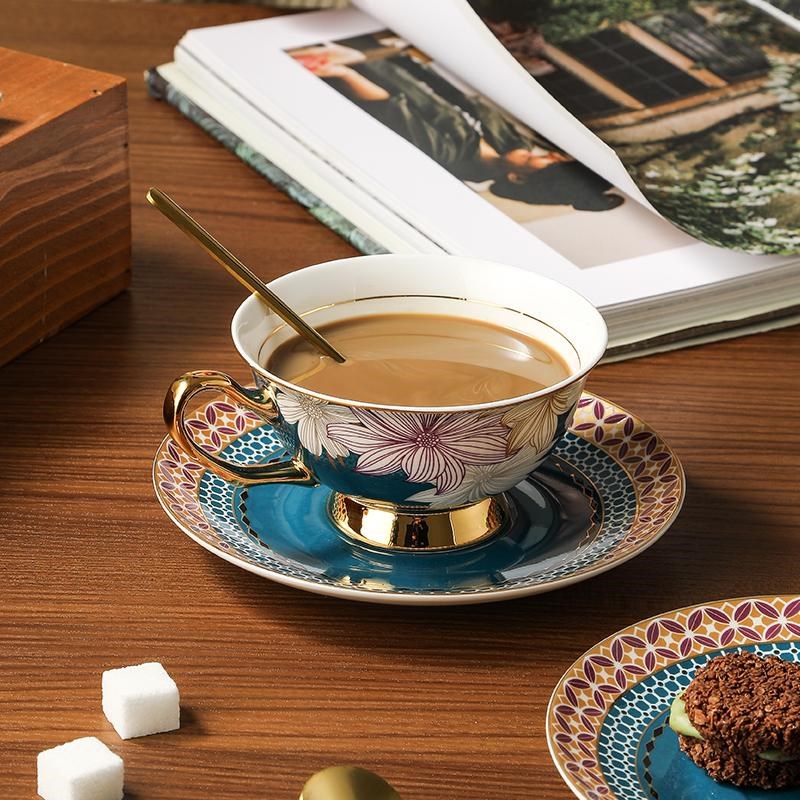 骨瓷咖啡杯碟套装田园风高档精致下午G茶杯子家用高级感欧式咖啡