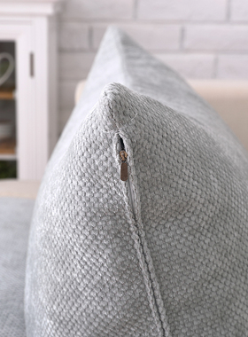 棉麻纯灰色抱枕套客厅沙发靠垫套靠背套55/65/7L5/85/60/80不含芯