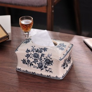 高档摆件 创意法式 美式 纸巾盒e客厅轻奢陶瓷抽纸盒复古纸抽盒欧式