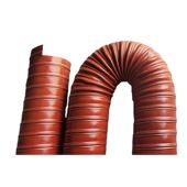 高温风管3d00度红色硅胶硫化耐腐蚀防火抽风软管 钢丝伸缩管通风