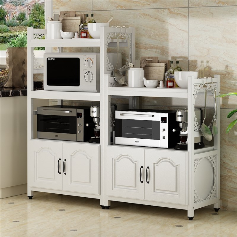厨房置物架落地式微波炉储物架电烤箱收I纳架子餐边柜多层橱柜欧