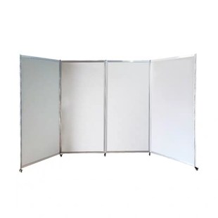 折叠屏风展板移动书画展板画展带滑轮展示架P办公隔断宣传广告架