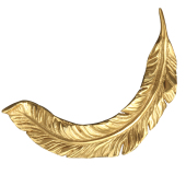 衣柜橱柜黄铜 美式 法式 创意羽毛铜拉手复古抽x屉金色轻奢欧式