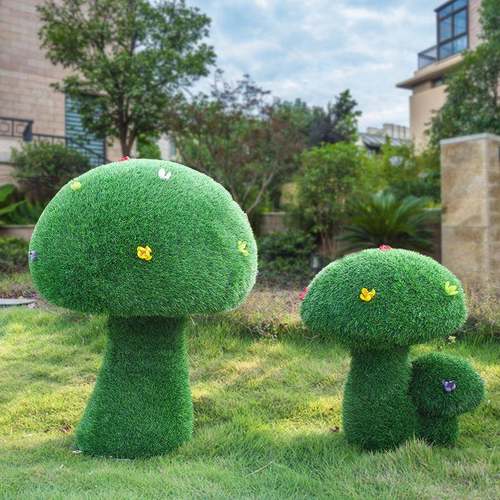 绿植蘑菇摆件户外仿真植草皮蘑菇雕塑园林景观售楼处小区庭院草坪