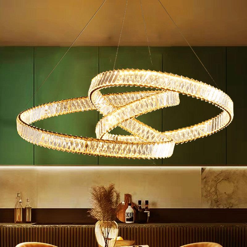 创意设计师款客厅水晶吊灯轻奢现代大厅主灯大气环形餐厅卧室灯具