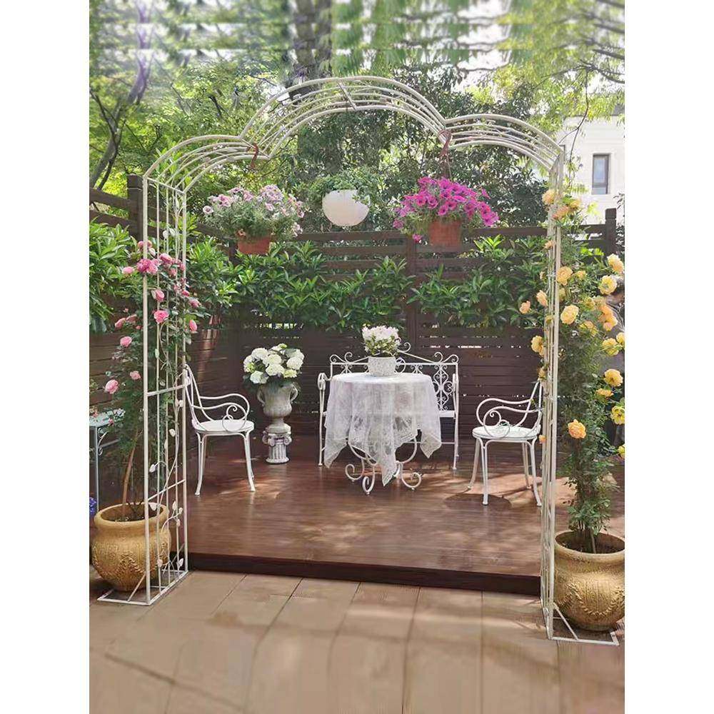 庭院铁艺拱门爬藤架子阳台葡萄蔷薇月季牵引拱形攀爬花架支架创意