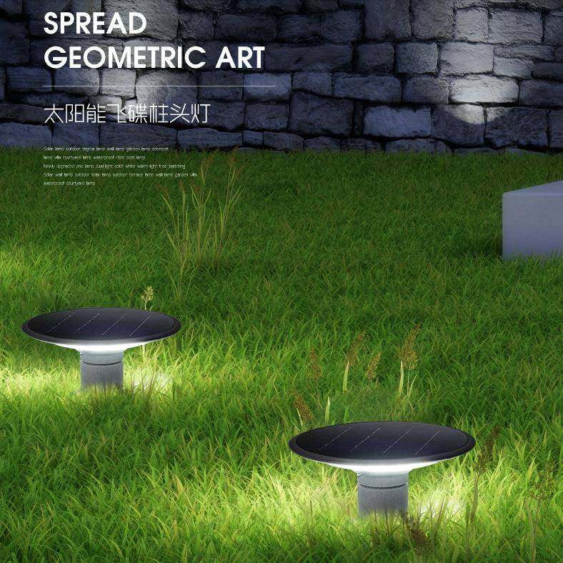 太阳能柱头灯户外防水庭院灯花园围墙灯家用门柱灯简约超亮草坪灯