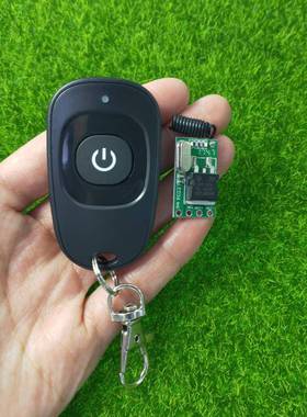黑色鸭蛋单键遥控微型LED灯具12V24v36V电源电机电控锁开关控制板