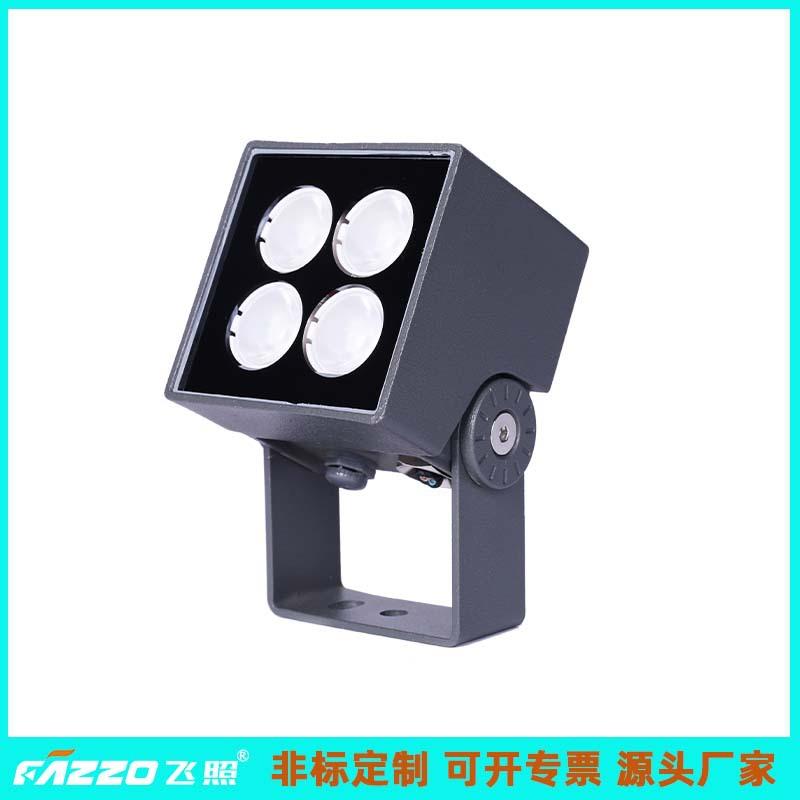 机构防水8W10W投光灯DMX/RDM彩光RGBL金黄暖白光照柱子外墙立面泛