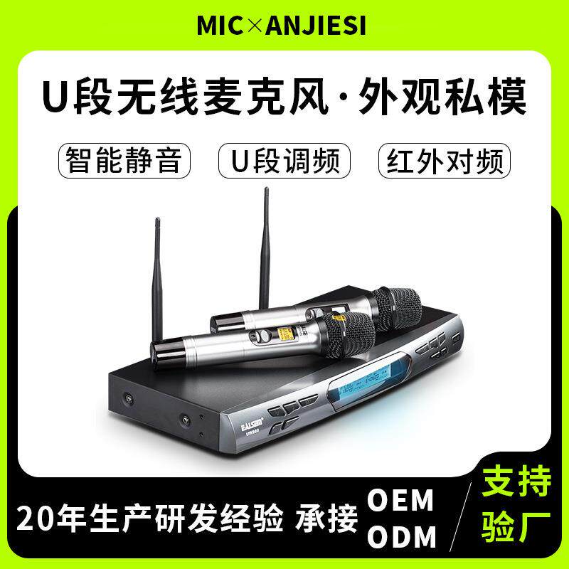 无线麦克风家用k歌一拖二户外音响电视唱歌ktv卡拉ok会议演出话筒