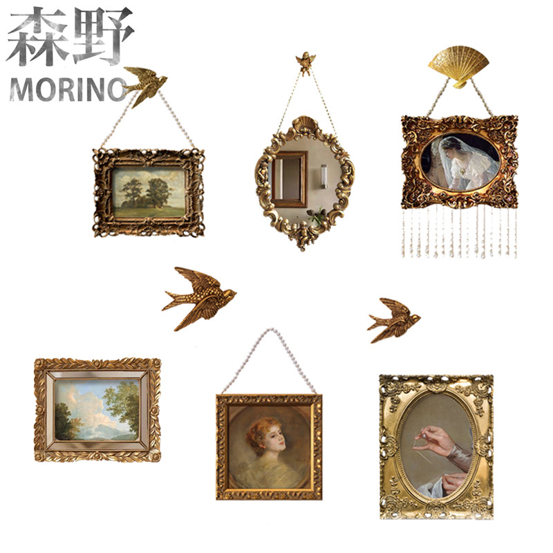 美式轻奢复古装饰画客厅玄关沙发背景墙挂画法式镜子.墙面装饰镜,家居饰品,相框/画框,淘宝优惠券,粉丝福利购,淘宝优惠卷