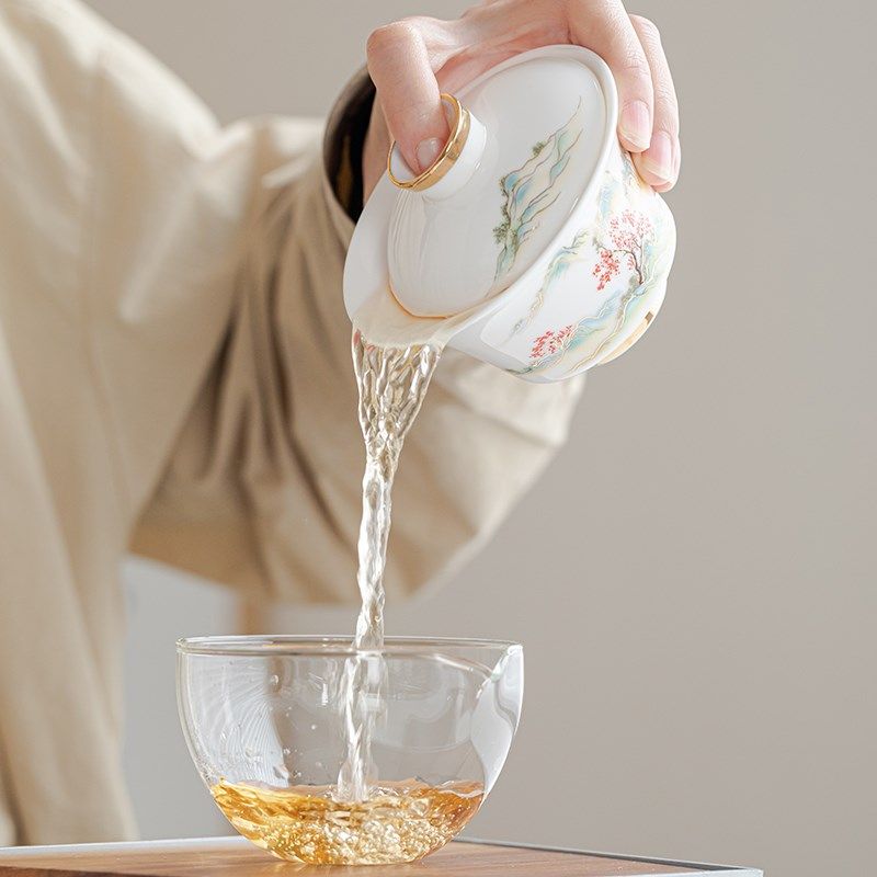 羊脂玉瓷户外旅行套装简约陶瓷大好河G山茶杯喝茶便携包盖碗快客,餐饮具,旅行茶具,淘宝优惠券,粉丝福利购,淘宝优惠卷