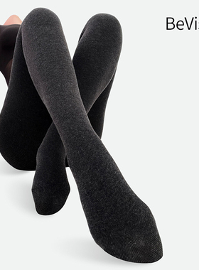 BeVista「云华」800D冬款棉纺短绒美腿显瘦竖纹加厚保暖女打底袜