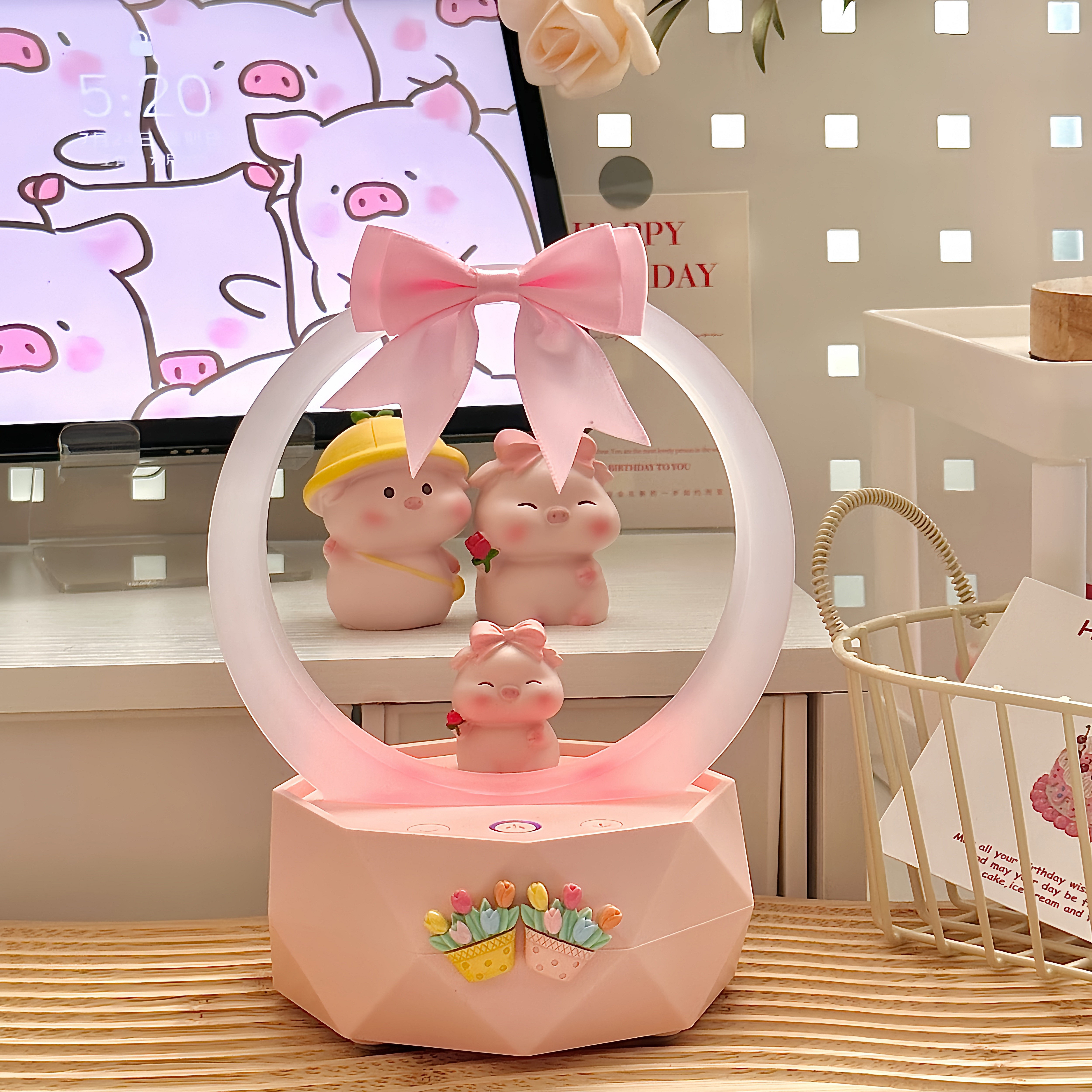 可爱猪蓝牙音箱氛围夜灯实用礼物