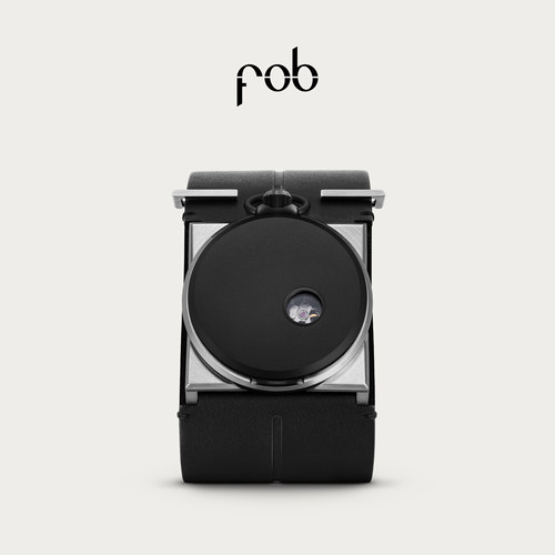 FOBR100哑光黑袖怀表复古