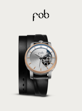 FOB手表R360个性三层黑色绒面革表带时尚法式进口腕表女