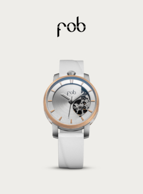 FOB女表R360新经典半镂空表盘白牛皮表带进口明星同款腕表