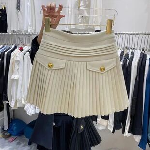 line high 百褶a字高腰短裙 short fold waisted skirt Hundred