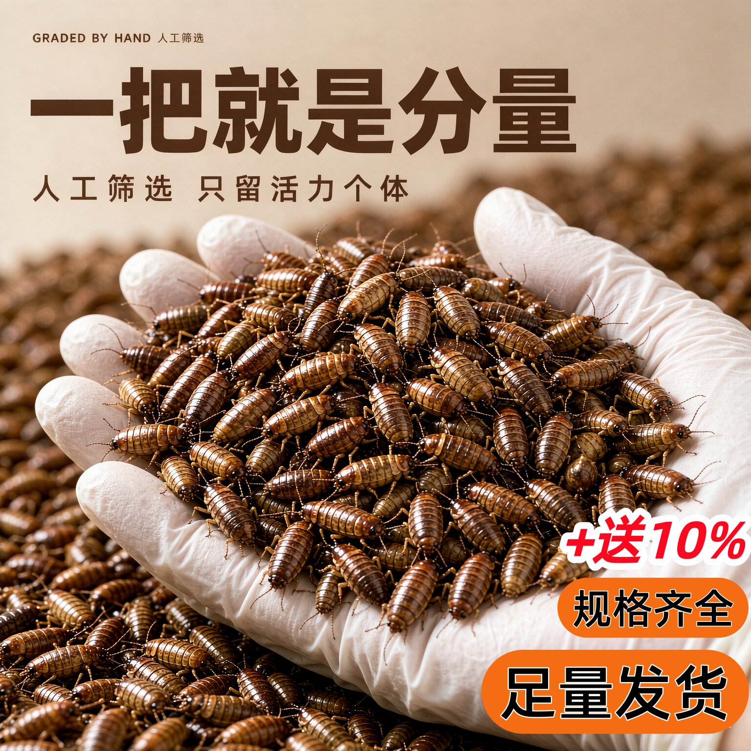 杜比亚蟑螂活体饲料 鬃狮 守宫 蜥蜴 龙鱼高蛋白营养鸟类饲料爬宠