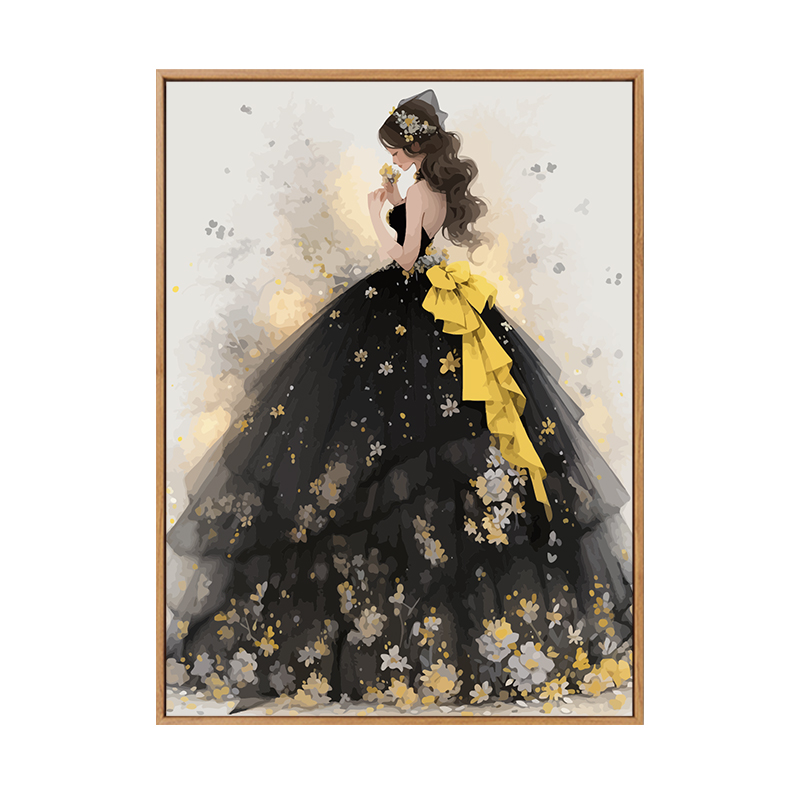 数字油画diy梦幻n少女复古风填充手绘丙烯高级感客厅卧室装饰挂画图片