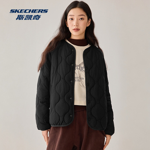 斯凯奇榈棉外套户外2025冬季女款梭织轻盈柔软舒适防风防泼水保暖