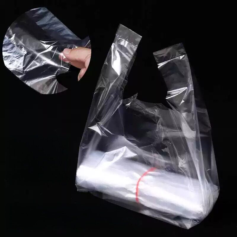 平面食品级塑料袋外卖熟食打包大小号背心手提一次性方便透明袋子