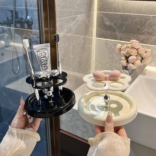 牙刷放置器洗手台卫生间洗漱电动牙刷牙膏架子座支架亚克力