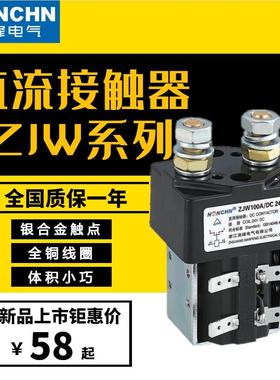 南峰CZW50A直流接触器ZJW100A200A400A电动车继电器600A12V24V36