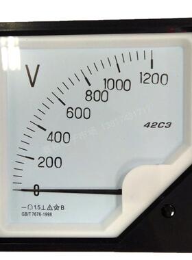 42C3直流电压表1200V指针式DC1500V 1.5KV 1.2KV 600V表头开柜表