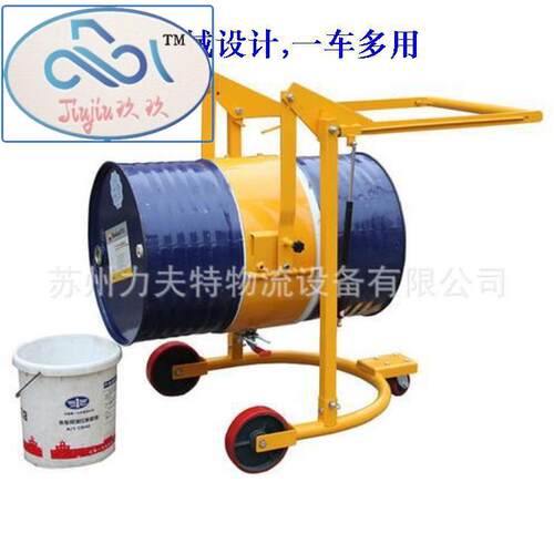现货可倾式油桶搬运车 浙江手推200L桶倒油 手动化工桶倒料配料车