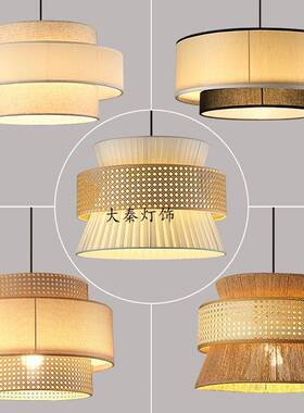 日吊式侘寂风麻绳风吊灯禅意茶覆室20170101民宿古工业餐厅中古风