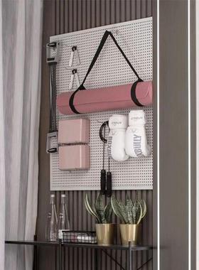 家居家庭定制洞洞板运动哑铃瑜ZPJ伽材健墙上器收纳架悬空身置物