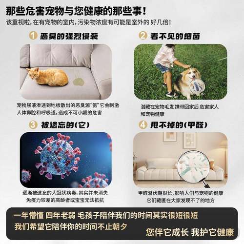 高效除臭【宠物屎除尿味】物臭宠空气净化器、杀菌消除毒甲醛