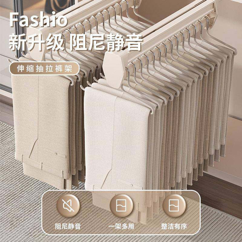 伸裤架缩滑轨多功抽拉式裤挂家用衣帽间纳收衣柜内置顶装裤抽能架,基础建材,柜内裤架,淘宝优惠券,粉丝福利购,淘宝优惠卷