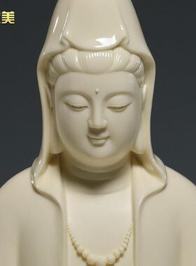 微L25-003-美陶瓷莲蓬观音像客厅家用供奉观世音萨佛摆南海件观世