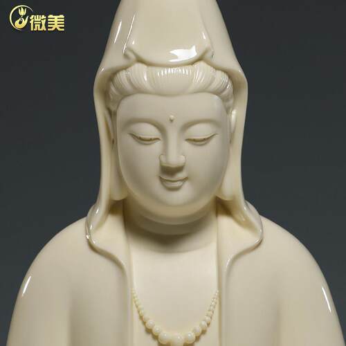 微L25-003-美陶瓷莲蓬观音像客厅家用供奉观世音萨佛摆南海件观世