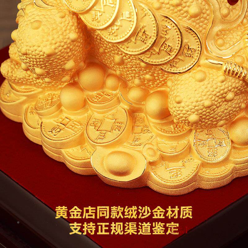 沙金招财金绒BJ202408摆件三蟾蜍客厅办公室蟾酒足柜装饰店铺乔迁