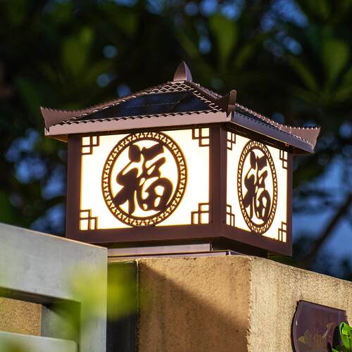 福太能庭院柱到头灯户外防水门柱园灯别墅花阳围墙灯大门口柱子灯