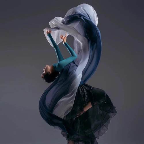 考级州秧歌舞演JBSSJ蹈出渐定变色胶丝巾摄影个人写真艺术照表演