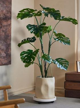 掬大涵不规则落地镁泥级花盆轻奢高意号口径花器绿创TC40347植盆