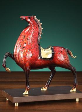 将军马漆马全摆件到成功办公室客马厅玄关大装3157饰乔迁开 铜业