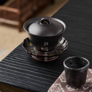 归鸿 日式古做旧茶杯托壶茶托底座茶具配件托盘铜小茶垫壶仿ACC承