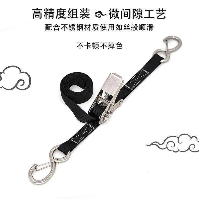 小型04不锈钢棘轮绳25-800-S器拉紧紧器捆绑带钩摩托行货物李架包